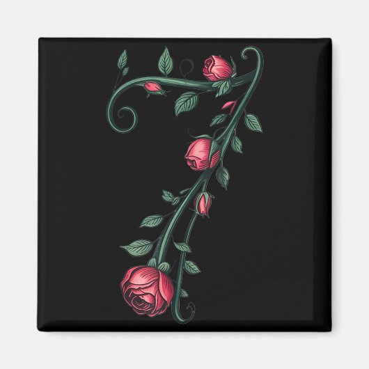 7 Floral 67 Rose Valentines Day Funny Love Matchin Magneet (Voorkant)
