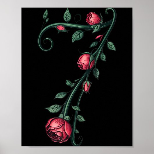 7 Floral 67 Rose Valentines Day Funny Love Matchin Poster (Voorkant)