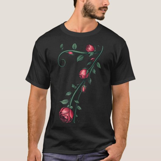 7 Floral 67 Rose Valentines Day Funny Love Matchin T-shirt (Voorkant)