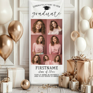 7 Foto Collage Afstuderen Modern Minimaal Wit Spandoek