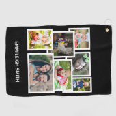 7 Foto Collage Black Golfhanddoek (Horizontaal)