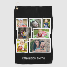 7 Foto Collage Black Golfhanddoek