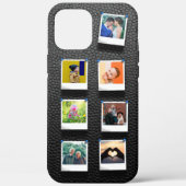 7 Foto Collage Black Leather Modern Case-Mate iPhone Case (Achterkant)
