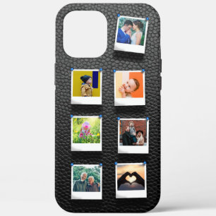 7 Foto Collage Black Leather Modern Case-Mate iPhone Case