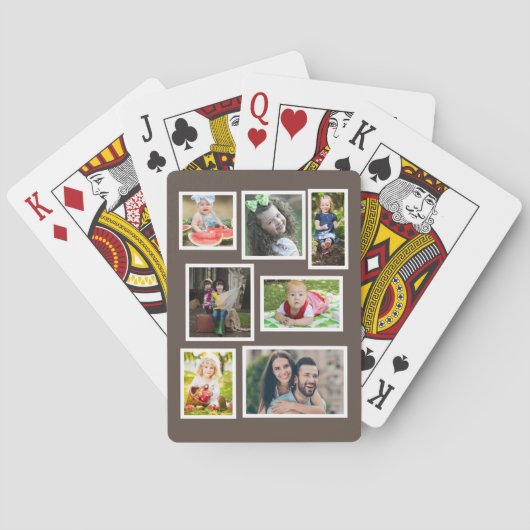 7 Foto Collage Bruin Kies Je Kleur Pokerkaarten (Achterkant)