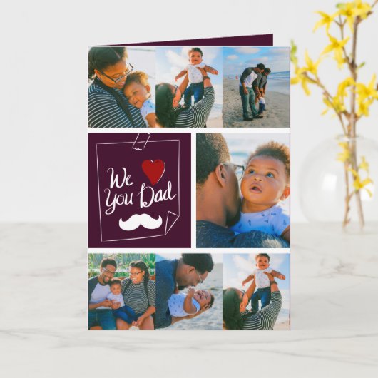 7 Foto Collage First Vaderdag C Kaart (Gele Bloem)