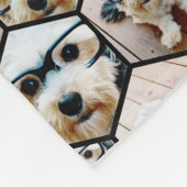 7 Foto Collage - funky hexagon patroon zwart Fleece Deken (Hoek)