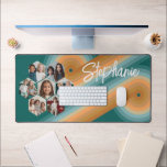 7 Foto Collage funky zeshoek patroon zonsondergang Bureaumat<br><div class="desc">Deze leuke fotomontage omvat een plek voor 7 afbeeldingen. Het raster bevat een raster van zeshoekige foto's met veel ruimte om je favoriete feestfoto's toe te voegen. De retro streep lijn art in zonsondergang kleuren voegen een beetje grilligheid toe aan het ontwerp. Vierkante foto's werken het beste met deze sjabloon....</div>