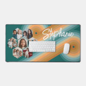 7 Foto Collage funky zeshoek patroon zonsondergang Bureaumat (Keyboard & Muis)