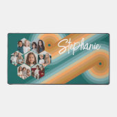 7 Foto Collage funky zeshoek patroon zonsondergang Bureaumat (Voorkant)