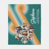 7 Foto Collage funky zeshoek patroon zonsondergang Fleece Deken (Voorkant)