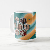 7 Foto Collage funky zeshoek patroon zonsondergang Koffiemok (Voorkant links)