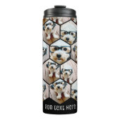 7 Foto Collage - funky zeshoek patroon zwart Ther Thermosbeker (Voorkant)