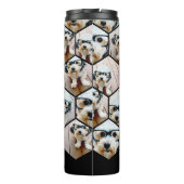 7 Foto Collage - funky zeshoek patroon zwart Ther Thermosbeker (Achterkant)