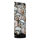 7 Foto Collage - funky zeshoek patroon zwart Ther Thermosbeker (Geroteerd rechts)