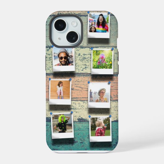 7 Foto Collage iPhone 15 Persoonlijke Tough Case (Achterkant)