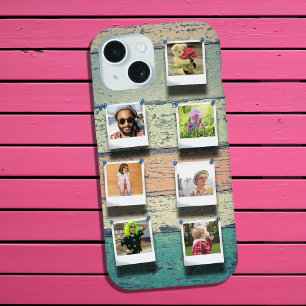 7 Foto Collage iPhone 15 rustieke plank Case