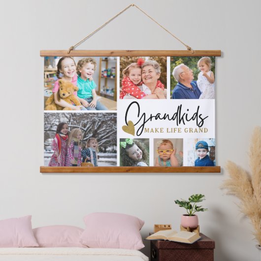 7 Foto-collage kleinkinderen maken het levensgrote Hangend Wandkleed (Slaapkamer)