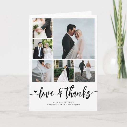 7 foto collage liefde en bedankt bruiloft (Voorkant)