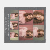 7 Foto Collage - Modern Minimaal Houtskoolwit Fleece Deken (Voorkant (Horizontaal))