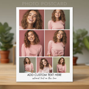 7 Foto Collage - Modern Minimaal Zwart en Wit Briefkaart