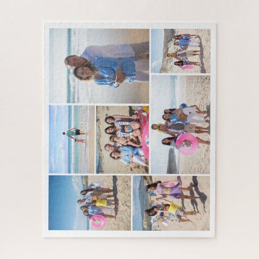 7 Foto collage sjabloon gepersonaliseerd Legpuzzel (Verticaal)