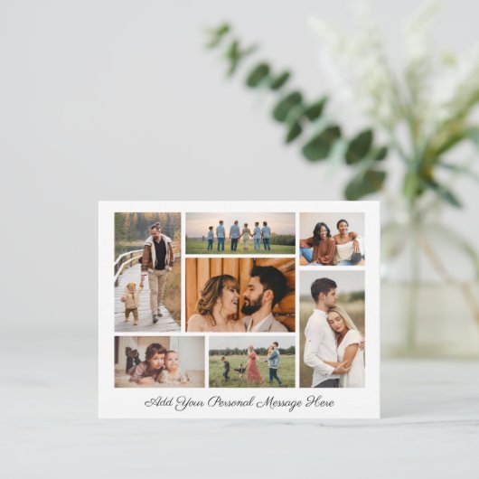 7 Foto Collage Voeg uw eigen wenskaart toe Kaart (Staand voorkant)