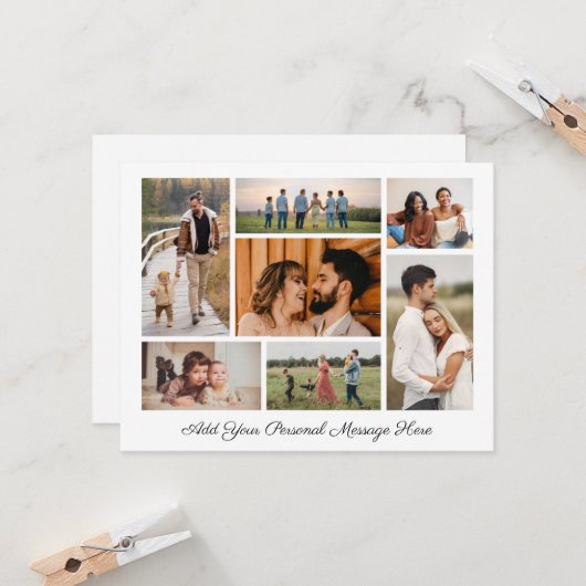 7 Foto Collage Voeg uw eigen wenskaart toe Kaart (Voorkant / Achterkant in situ)