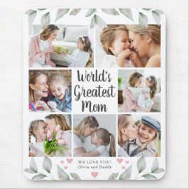 7 Foto Collage WORLD'S GROOTSTE MOM Greenery Muismat