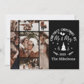 7 Foto Eerste kerst als Mr & Mrs. Feestdagenkaart (Voorkant)