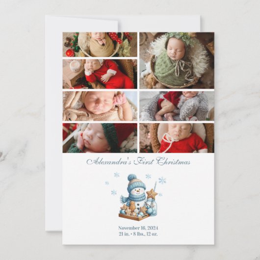 7 Foto Eerste Kerstaankondiging Feestdagenkaart (Voorkant)