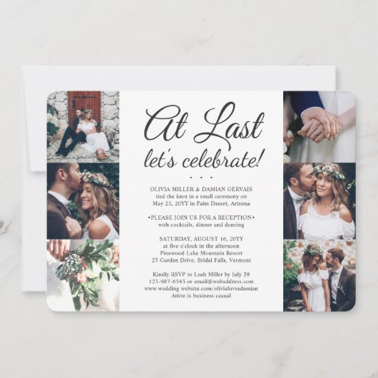 7 Foto Eindelijk Huwelijk Viering Trouwen Kaart (Voorkant)