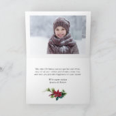 7 Foto: Elegant Poinsettia Kerstfeest GELEVE Feestdagen Kaart (Binnen)