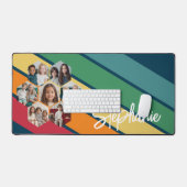 7 Foto Hexagon Collage Retro Stripe - Kalligrafie Bureaumat (Keyboard & Muis)