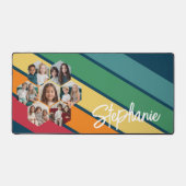 7 Foto Hexagon Collage Retro Stripe - Kalligrafie Bureaumat (Voorkant)