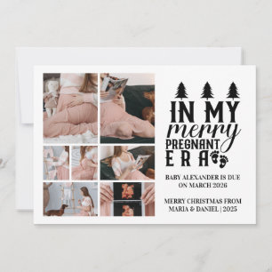 7 Foto in mijn vrolijke zwangere tijdperk Kerstmis Feestdagenkaart