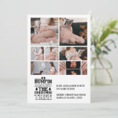 7 Foto Kerstboom Zwangerschapsaankondiging Feestdagenkaart (Staand voorkant)