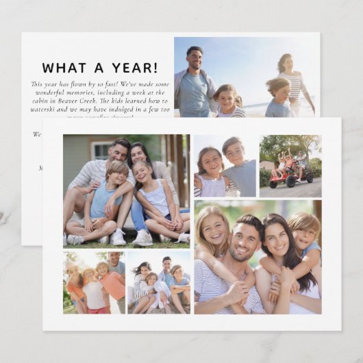 7 Foto Kerstkaart | Wat een Jaar! (Voorkant / Achterkant)