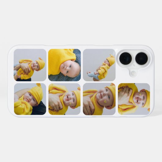 7 Foto Maak je eigen gepersonaliseerde collage iPhone Hoesje (Achterkant horizontaal)