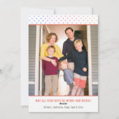 7 Foto Merry Bright Rainbow Polka Dots Feestdagenkaart (Achterkant)