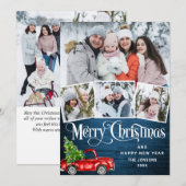 7 Foto Merry kerstrood Boerderij Truck Feestdagenkaart (Voorkant / Achterkant)