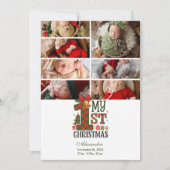 7 Foto Plaid Eerste Kerstmis Feestdagenkaart (Voorkant)