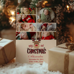 7 Foto Plaid Rendier Baby Eerste Kerst Feestdagenkaart