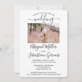 7 Foto Simple Modern Calligraphy Elegant Wedding Kaart (Voorkant)