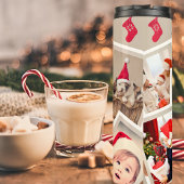 7 Fotocollage Beige Kerst Thermische Tumbler Thermosbeker