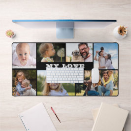 7 Fotocollage en MY LOVE Tekst Custom Monogram Bureaumat