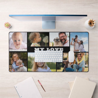 7 Fotocollage en MY LOVE Tekst Custom Monogram Bureaumat