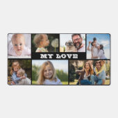 7 Fotocollage en MY LOVE Tekst Custom Monogram Bureaumat (Voorkant)