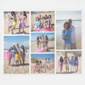 7 Fotocollage familie sjabloon gepersonaliseerd Fleece Deken (Voorkant (Horizontaal))