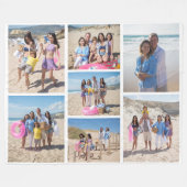 7 Fotocollage familie sjabloon gepersonaliseerd Fleece Deken (Voorkant (Horizontaal))